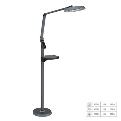 Prezent 31220 - LED dimbar touch golvlampa SALSA LED/15W/230V USB