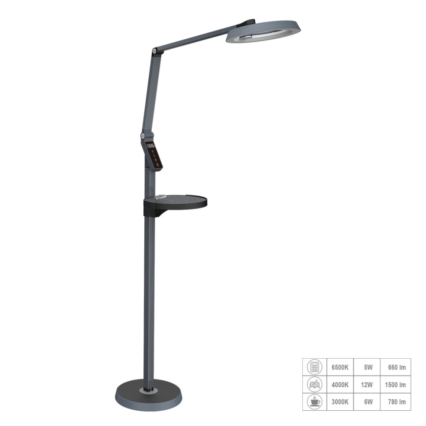 Prezent 31220 - LED dimbar touch golvlampa SALSA LED/15W/230V USB