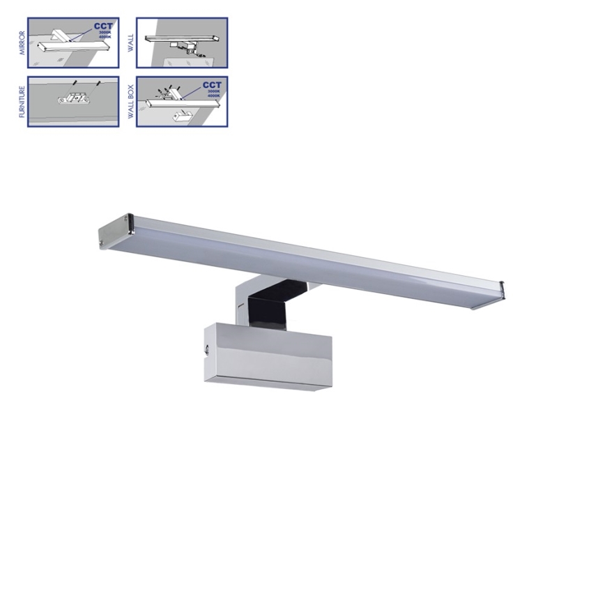 Prezent 70226  - Badrumsspegel med LED-belysning TREMOLO PLUS LED/8W/230V IP44 3000/4000K 40 cm