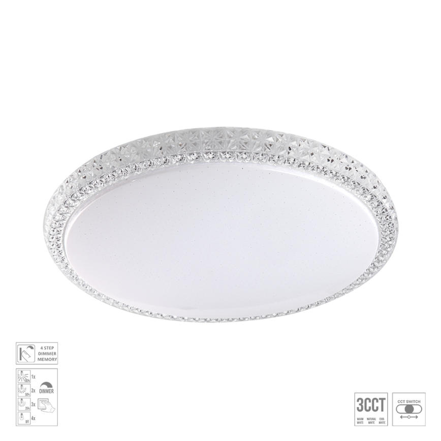 Prezent 71339 - Dimmbar LED-taklampa AMBIA LED/30W/230V 3000/4000/6500K Ø 39,5 cm klar