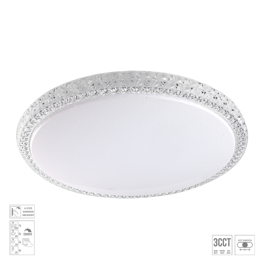 Prezent 71340 - Dimmbar LED-taklampa AMBIA LED/40W/230V 3000/4000/6500K Ø 49,5 cm klar