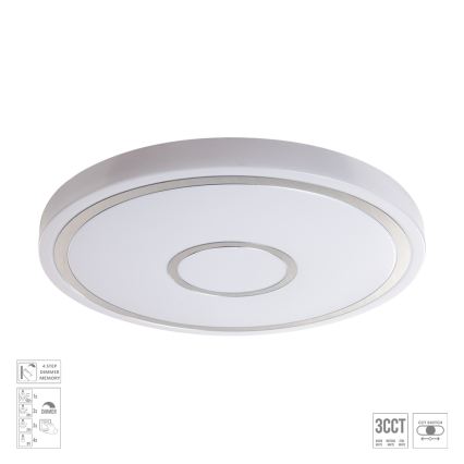 Prezent 71341 - Dimbar LED-taklampa MOZAN LED/30W/230V 3000/4000/6500K Ø 38 cm vit