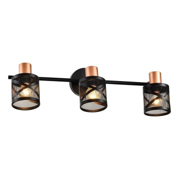 Prezent 75469 - Väggspotlight ANTARES 3xE14/40W/230V svart/koppar