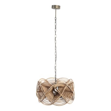 PTMD - Rattan taklampa YENA med kedja, 1xE27/40W/230V, Ø 57 cm