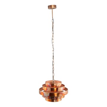 PTMD - Taklampa med kedja ZANTH 1xE27/40W/230V Ø 42 cm kopparfärgad