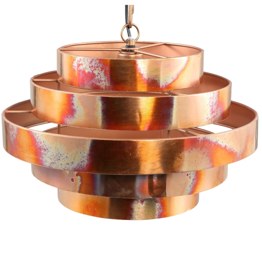 PTMD - Taklampa med kedja ZANTH 1xE27/40W/230V Ø 42 cm kopparfärgad