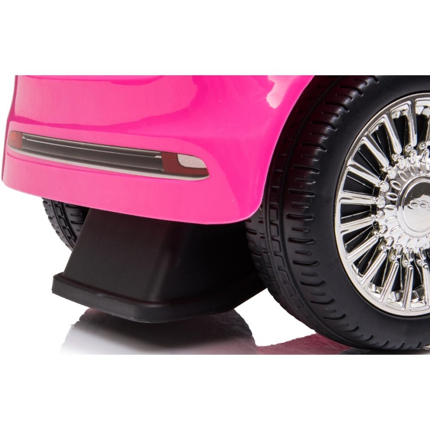 Push bil Fiat 500 2xAA rosa