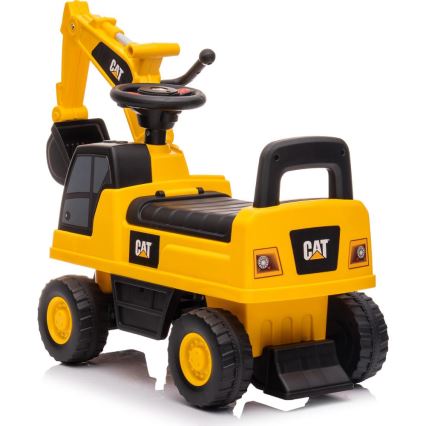 Push bil grävmaskin CAT 2xAA gul/svart