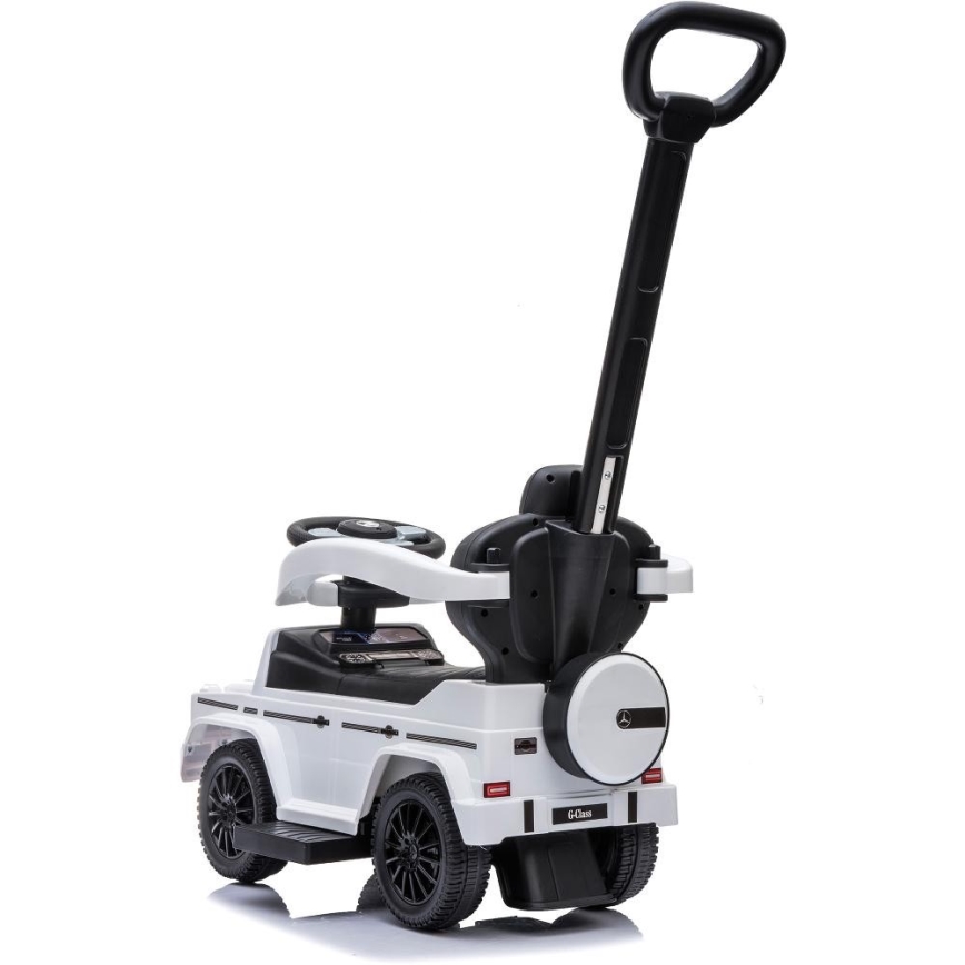 Push bil Mercedes G350d 3i1 2xAA vit/svart