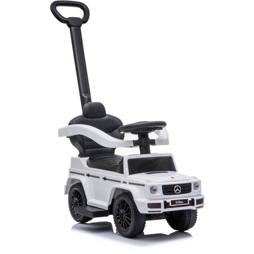 Push bil Mercedes G350d 3i1 2xAA vit/svart