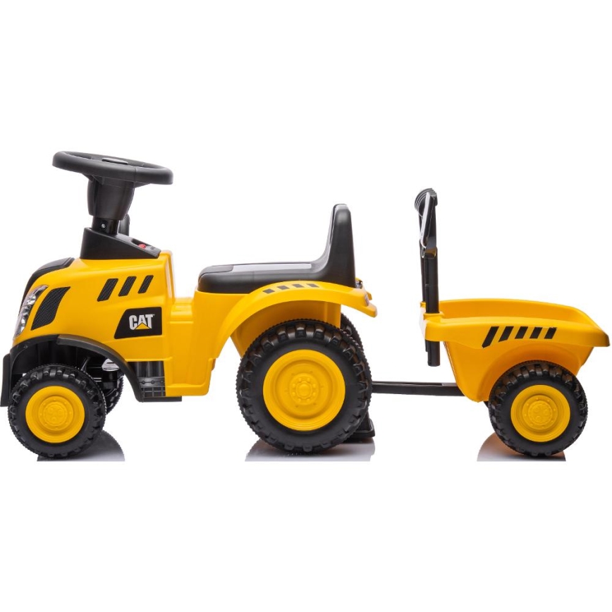 Push bil traktor CAT 2xAA gul/svart