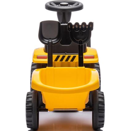 Push bil traktor CAT 2xAA gul/svart