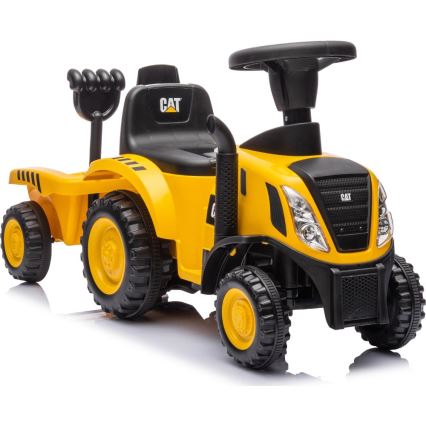 Push bil traktor CAT 2xAA gul/svart