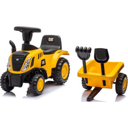Push bil traktor CAT 2xAA gul/svart