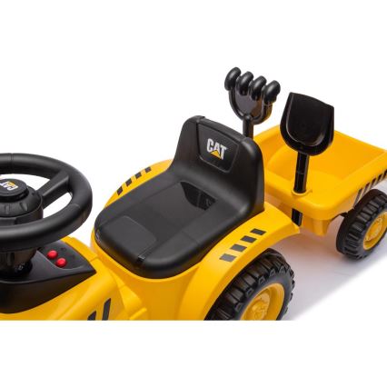 Push bil traktor CAT 2xAA gul/svart