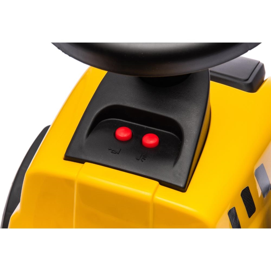 Push bil traktor CAT 2xAA gul/svart