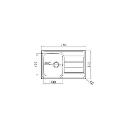 Pyramis 100178701 - Köksvask ATHENA 79x50 cm satin