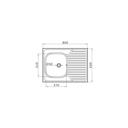 Pyramis 101041501 - Diskho för kök CORE 80x60 cm, satin