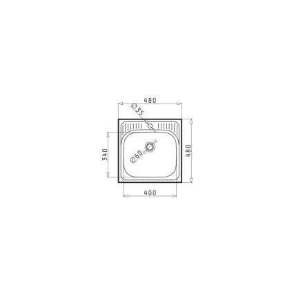 Pyramis 105061001 - Köksvask ET34 48x48 cm satin