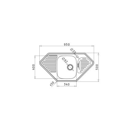 Pyramis 108760801 - Diskho MEDUSA CORNER 95x50 cm