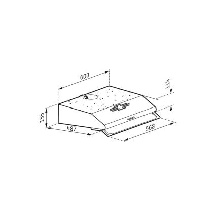 Pyramis 65029502 - Köksfläkt med två motorer STANDARD 60 cm i rostfritt stål