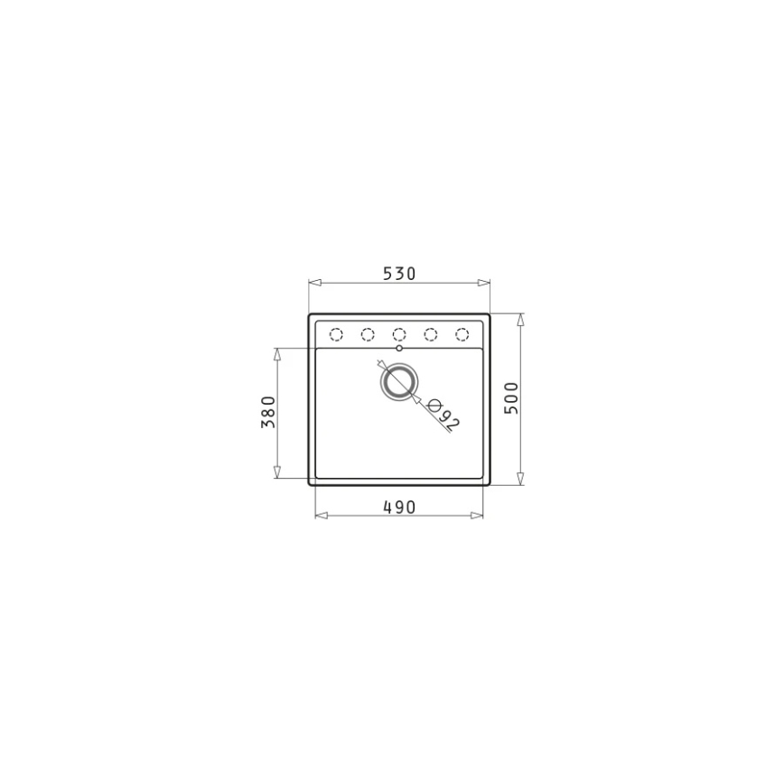 Pyramis 70058401 - Köksdiskho CAMEA 50x53 cm granit/grå