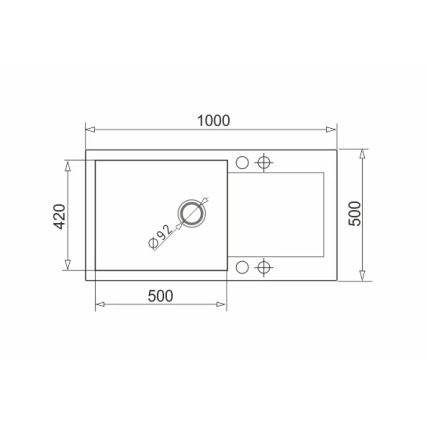 Pyramis 70089601 - Köksvask MIDO 100x50 cm granit/svart