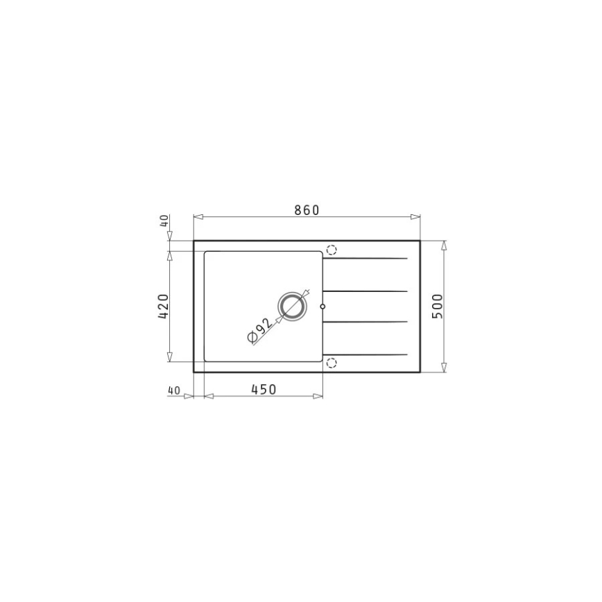 Pyramis 70107311 - Köksdiskho ATHLOS 86x50 cm granit/beige