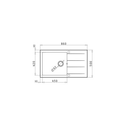 Pyramis 70217801 - Diskho ATHLOS 86x50 cm granit/matt svart
