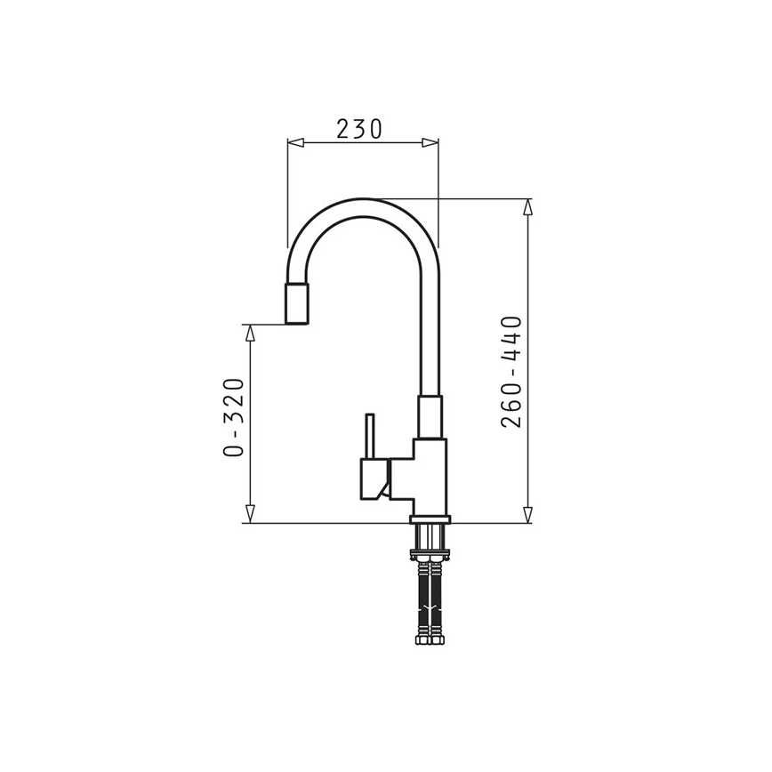 Pyramis 90919638 - Köksblandare med flexibelt FLESSI-utlopp svart