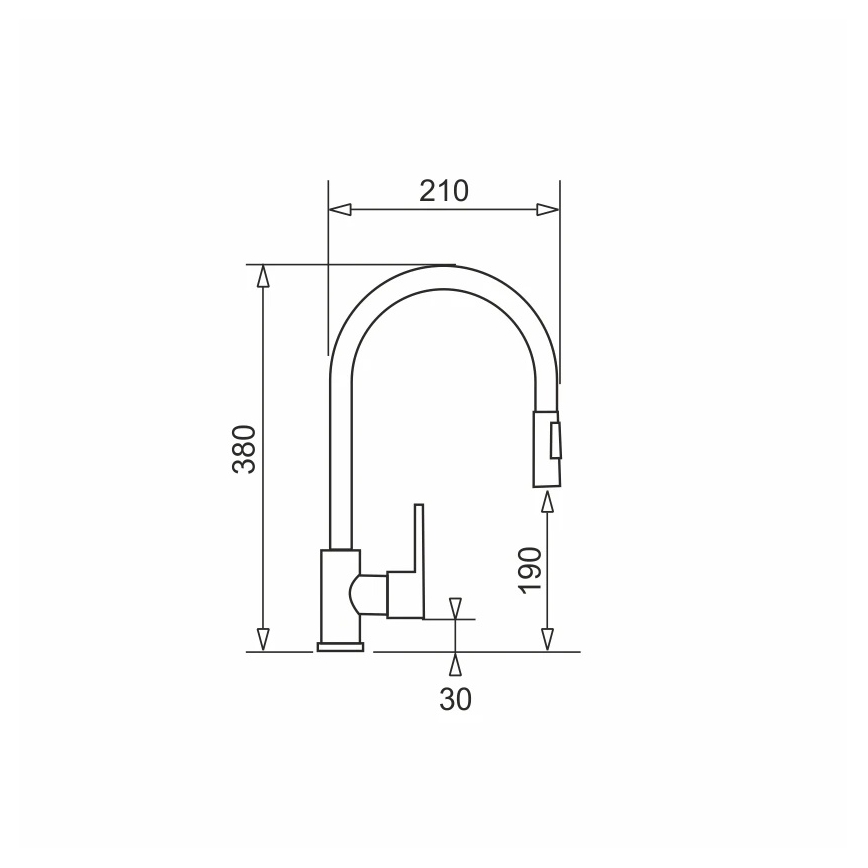 Pyramis 90941338 - Köksblandare med utdragbar dusch IDEA matt svart