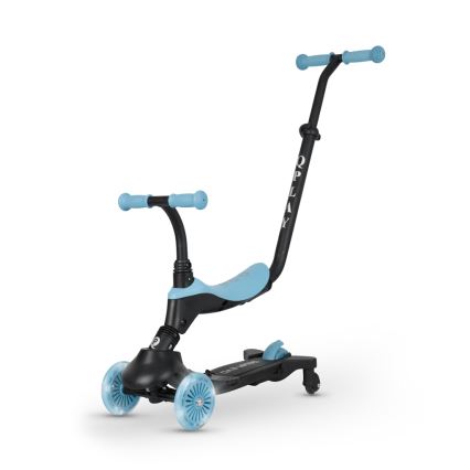 QPlay - Barnens kickbike SEMA EVO 5 i 1 med LED-hjul, blå