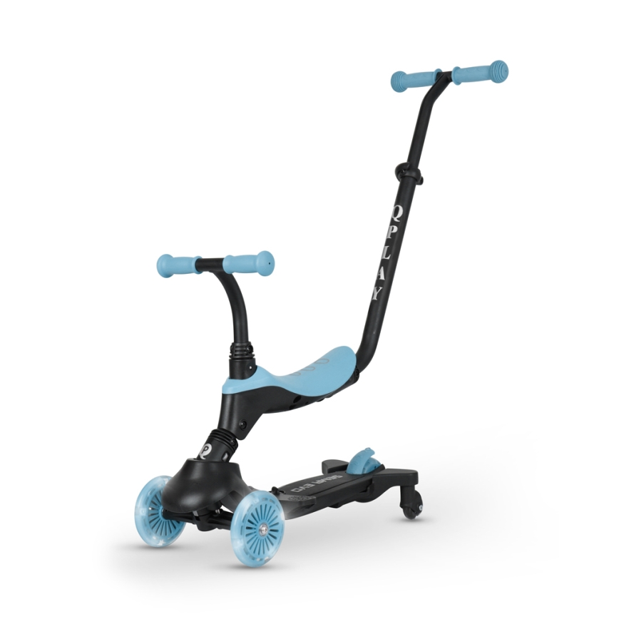 QPlay - Barnens kickbike SEMA EVO 5 i 1 med LED-hjul, blå