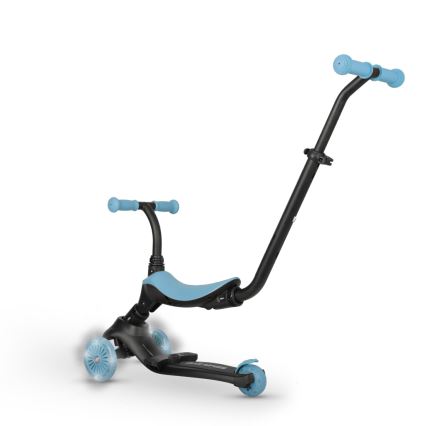 QPlay - Barnens kickbike SEMA EVO 5 i 1 med LED-hjul, blå