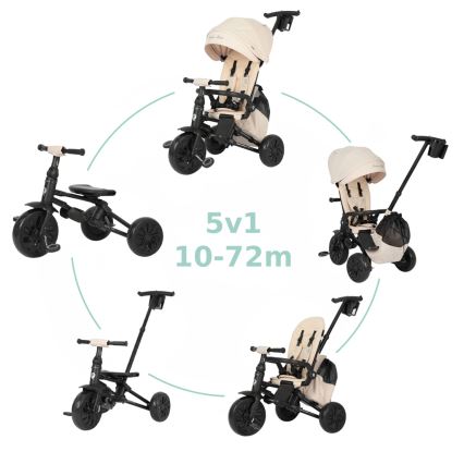 QPlay - Barntrehjuling 5-i-1 NOVA MAX beige