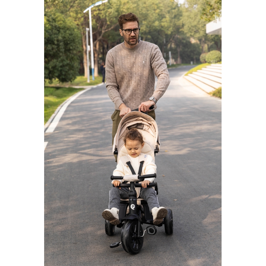 QPlay - Barntrehjuling 5-i-1 NOVA MAX beige