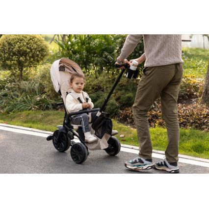 QPlay - Barntrehjuling 5-i-1 NOVA MAX beige
