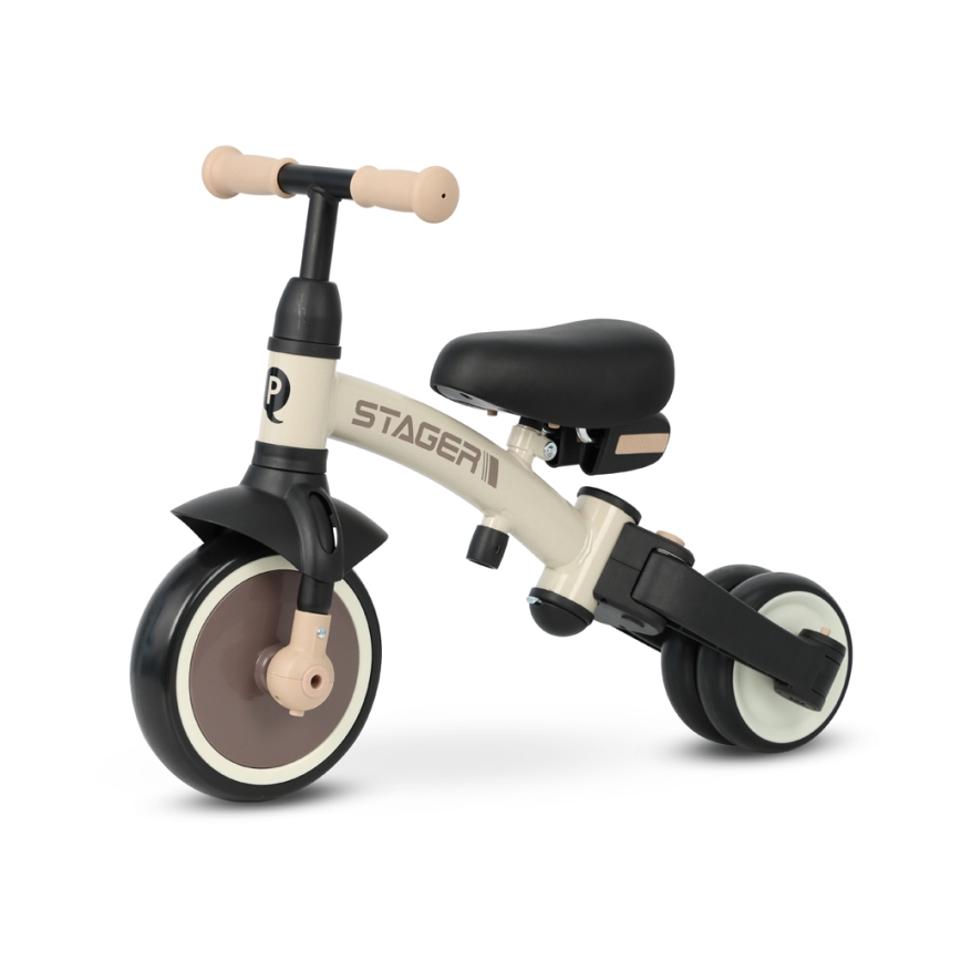 QPlay - Trehjuling för barn 3 i 1 STAGER beige