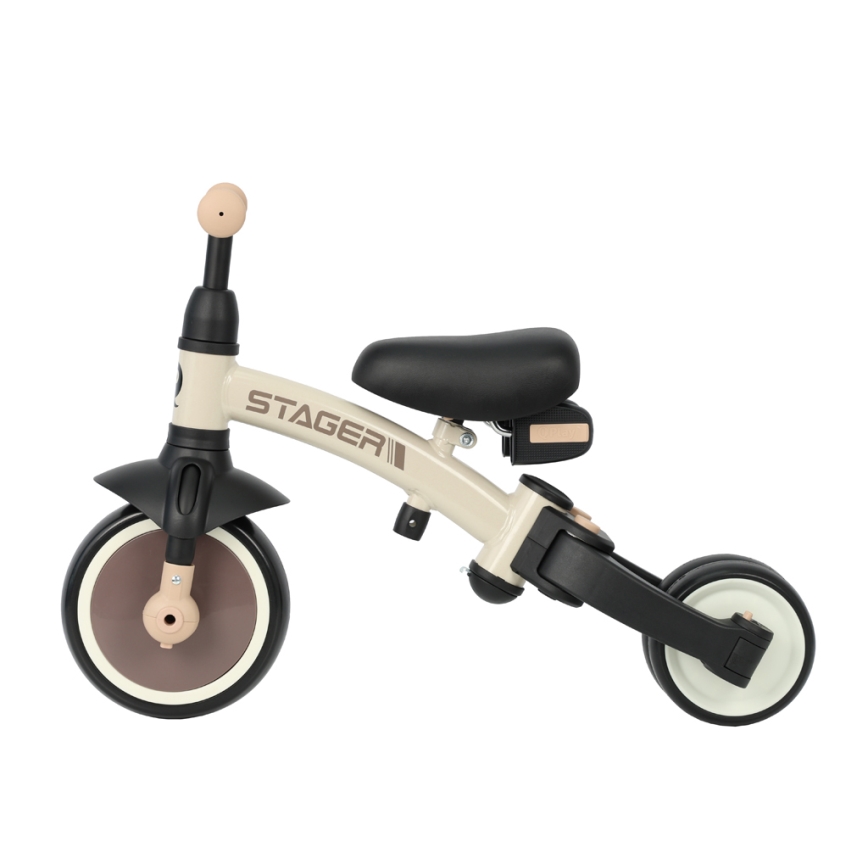 QPlay - Trehjuling för barn 3 i 1 STAGER beige