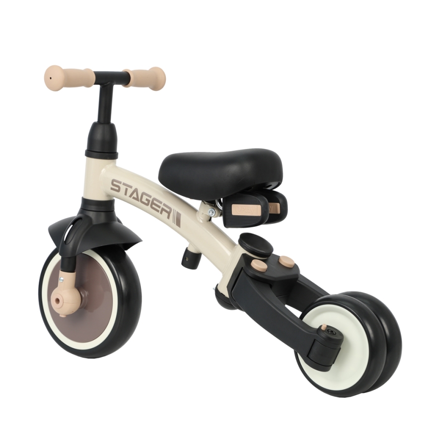 QPlay - Trehjuling för barn 3 i 1 STAGER beige
