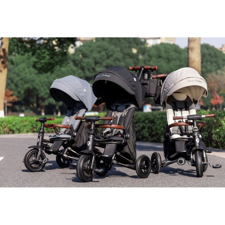QPlay - Trehjuling för barn 5 i 1 NOVA DELUXE beige