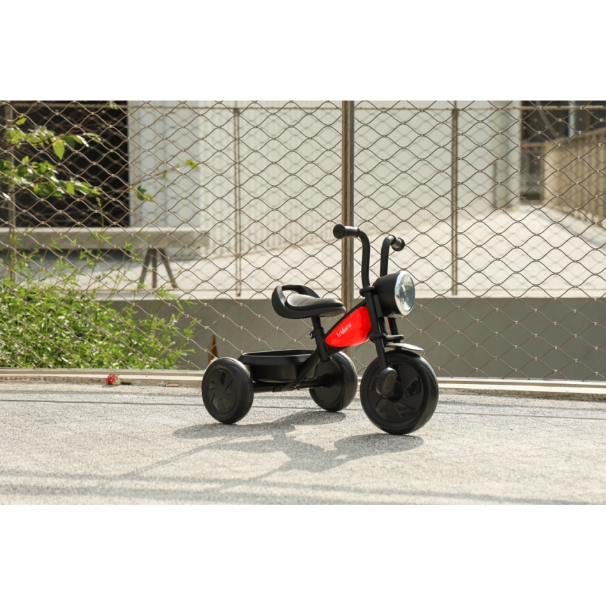 QPlay - Trehjuling för barn TRIDURO svart/röd