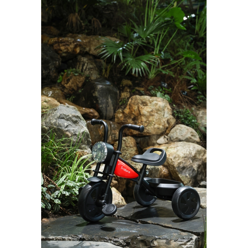 QPlay - Trehjuling för barn TRIDURO svart/röd