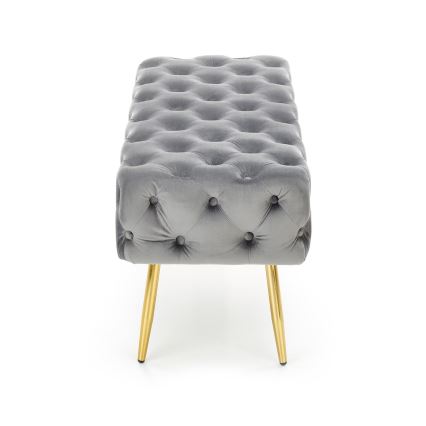 Quiltad bänk ATHENA 40x100 cm grå/guld