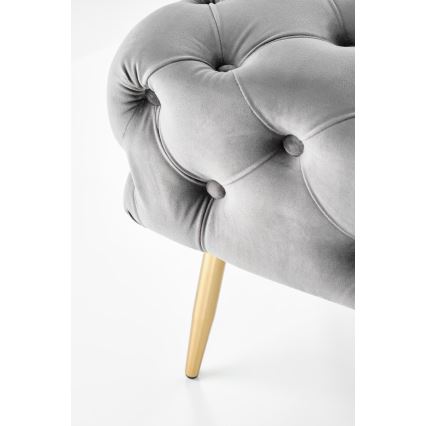 Quiltad bänk ATHENA 40x100 cm grå/guld