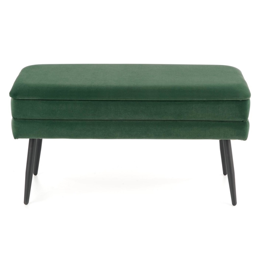 Quiltad bänk med förvaringsutrymme VELVA 37x78 cm grön/svart