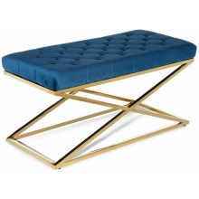 Quilted bench SALIBA 50x97 cm gyllene/blå
