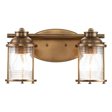 Quintiesse - Badrumsvägglampa ASHLAND BAY 2xE27/60W/230V IP44 bronsfärgad