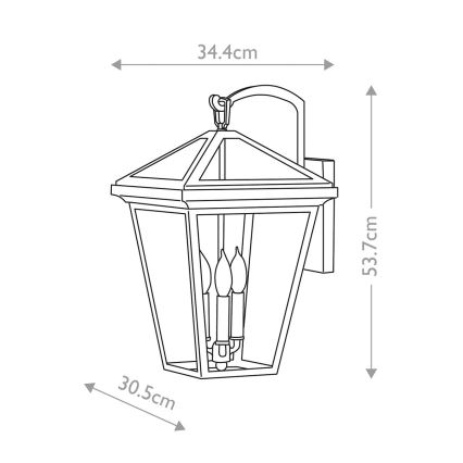 Quintiesse - Utomhusvägglampa ALFORD L 3xE14/40W/230V IP44 svart