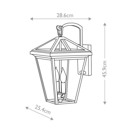 Quintiesse - Utomhusvägglampa ALFORD M 2xE14/40W/230V IP44 svart